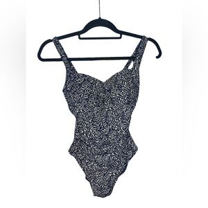 NWOT Bond-eye Australia Nip tuck Blue and White One Piece Swimsuit Size 4